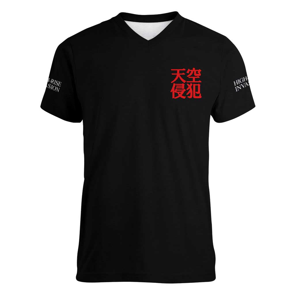 High-Rise Invasion Women V-Neck T-Shirt Japan Anime Style - The Mazicc