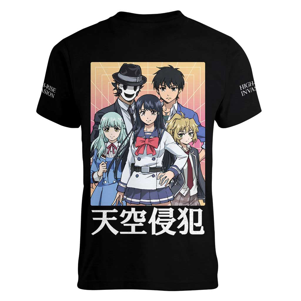 High-Rise Invasion Women V-Neck T-Shirt Japan Anime Style - The Mazicc