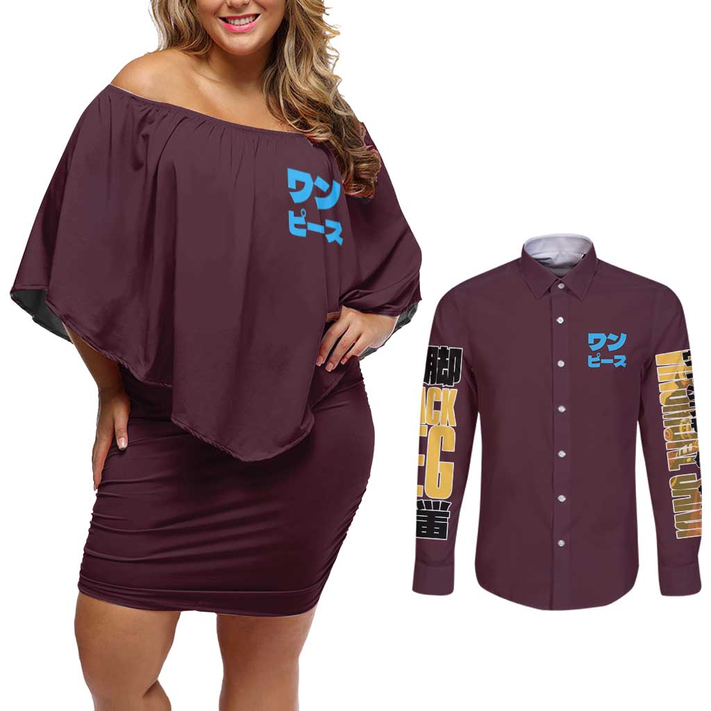 Vinsmoke Sanji V2 One Piece Couples Matching Off Shoulder Short Dress and Long Sleeve Button Shirt Japan Anime Style - The Mazicc
