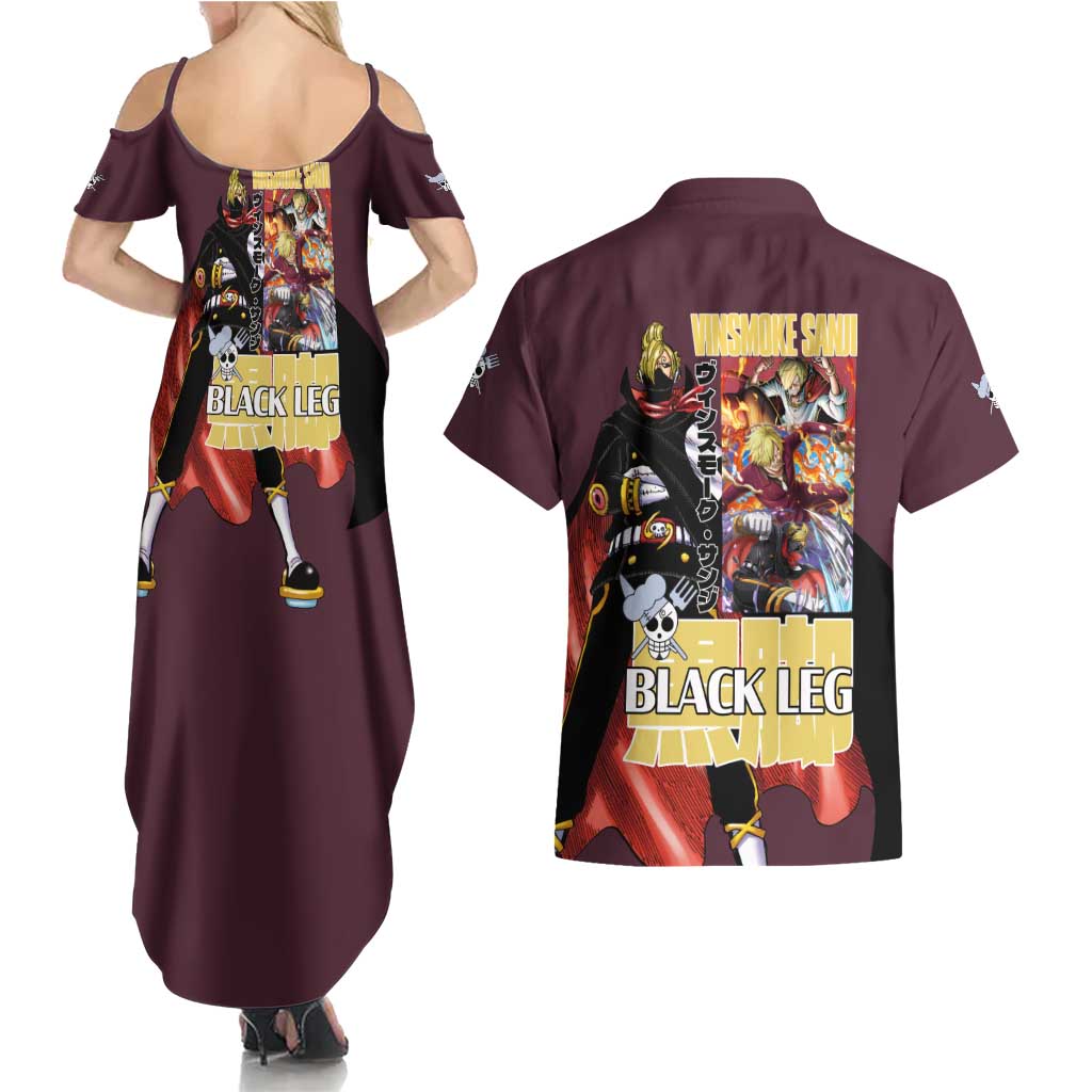 Vinsmoke Sanji V2 One Piece Couples Matching Summer Maxi Dress and Hawaiian Shirt Japan Anime Style - The Mazicc
