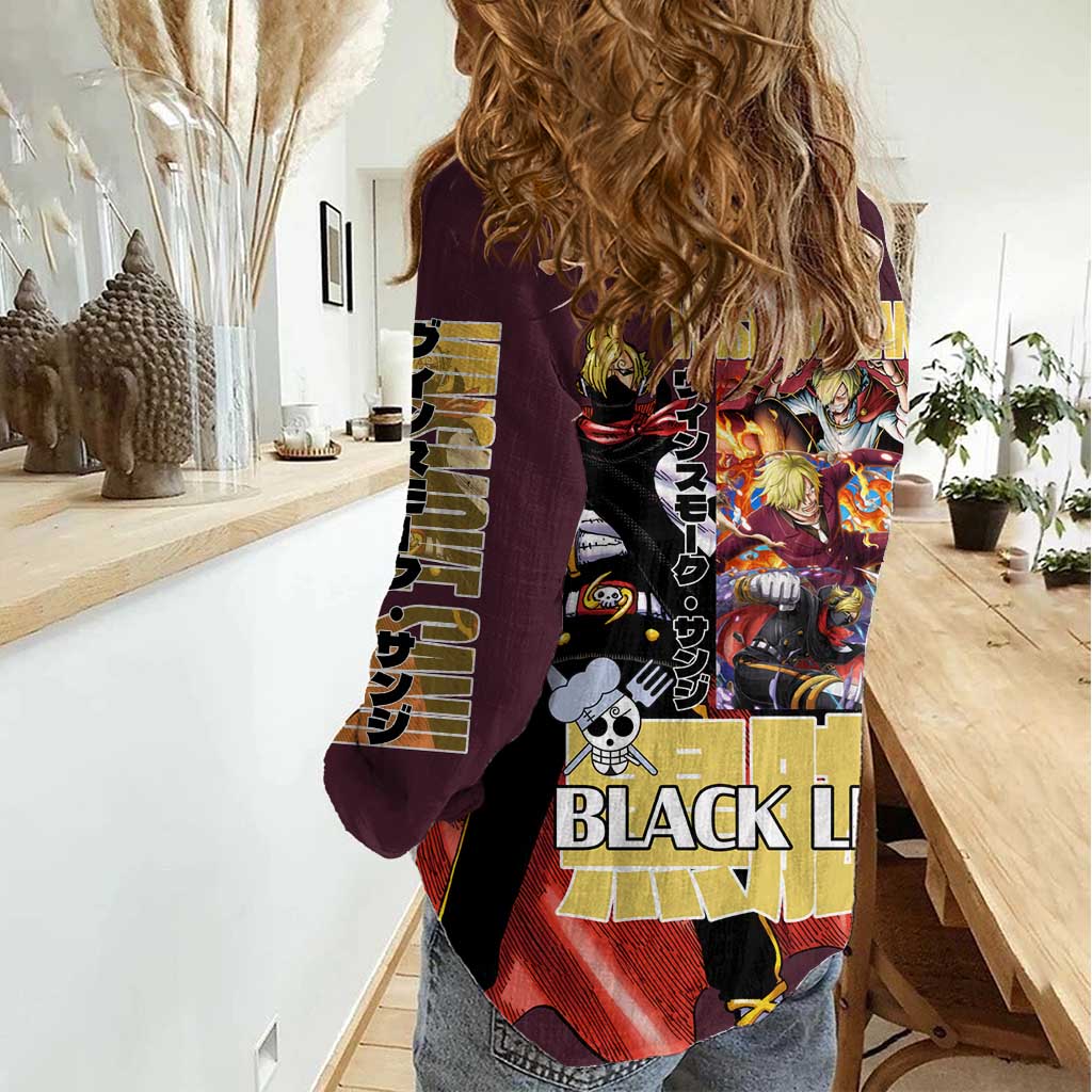 Vinsmoke Sanji V2 One Piece Women Casual Shirt Japan Anime Style - The Mazicc