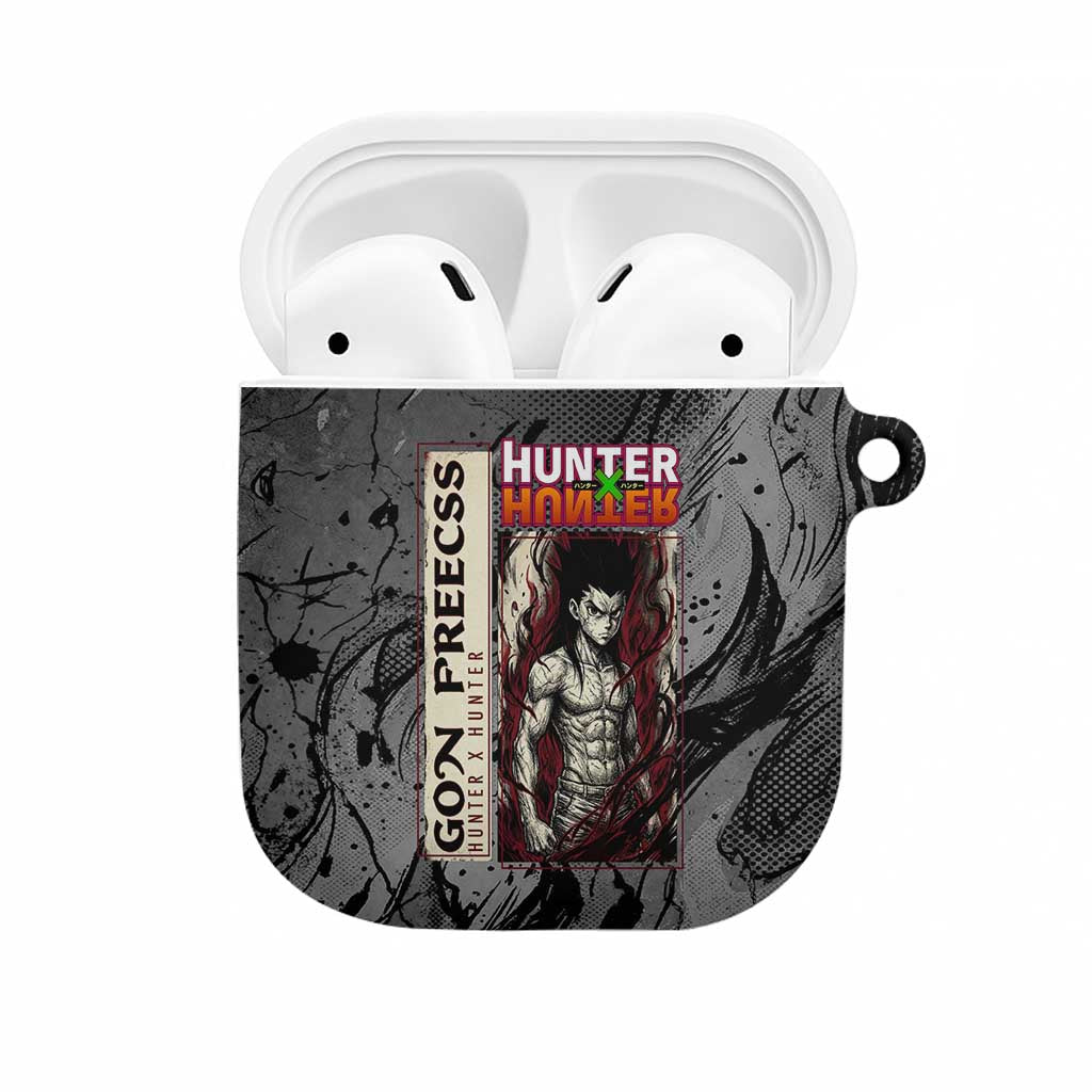 Gon Freecss Hunter x Hunter Dark Grunge Design AirPods Case with Transformation Artwork and Anime Graphic Elements - The Mazicc
