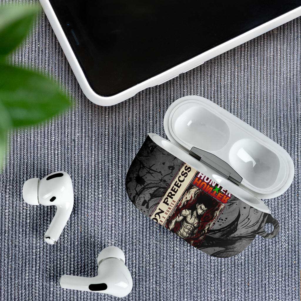 Gon Freecss Hunter x Hunter Dark Grunge Design AirPods Case with Transformation Artwork and Anime Graphic Elements - The Mazicc