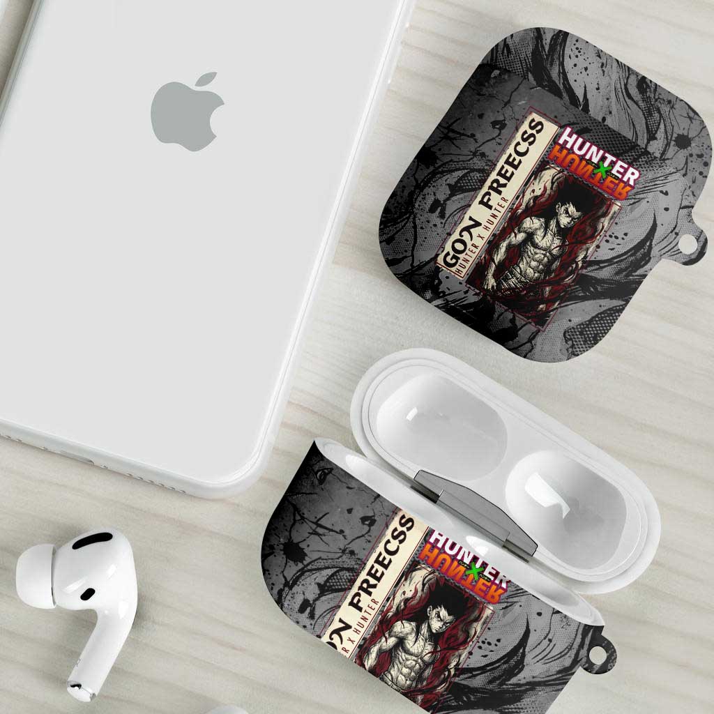 Gon Freecss Hunter x Hunter Dark Grunge Design AirPods Case with Transformation Artwork and Anime Graphic Elements - The Mazicc