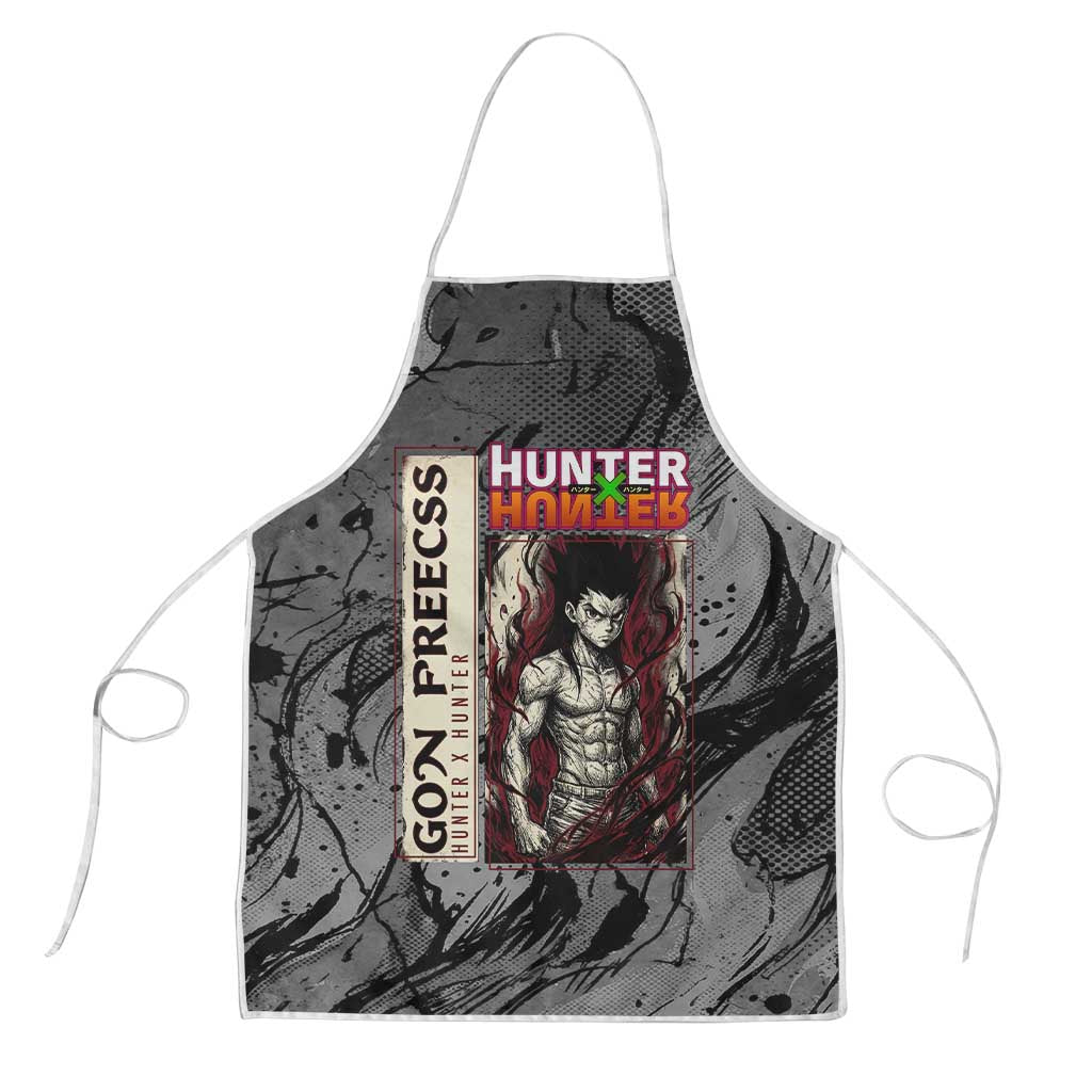 Gon Freecss Hunter x Hunter Dark Grunge Design Apron with Transformation Artwork and Anime Graphic Elements - The Mazicc