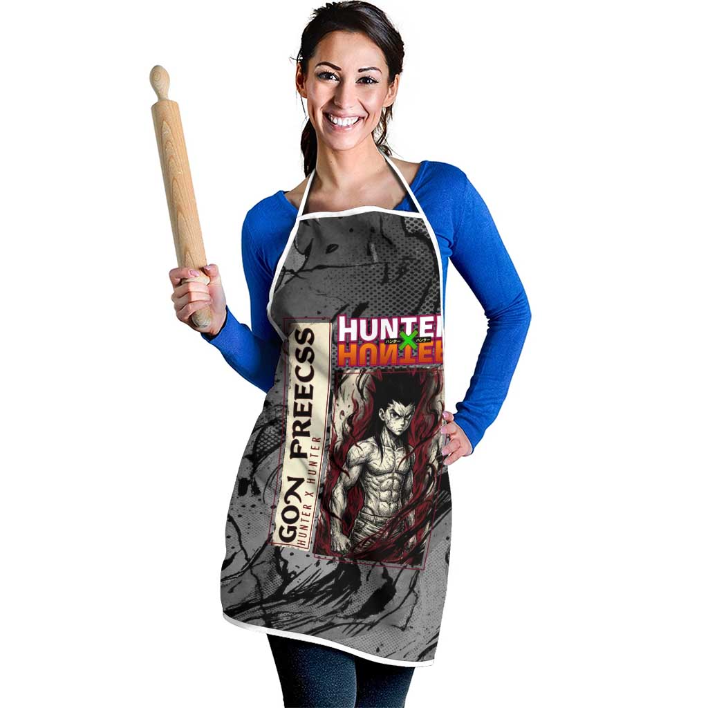 Gon Freecss Hunter x Hunter Dark Grunge Design Apron with Transformation Artwork and Anime Graphic Elements - The Mazicc