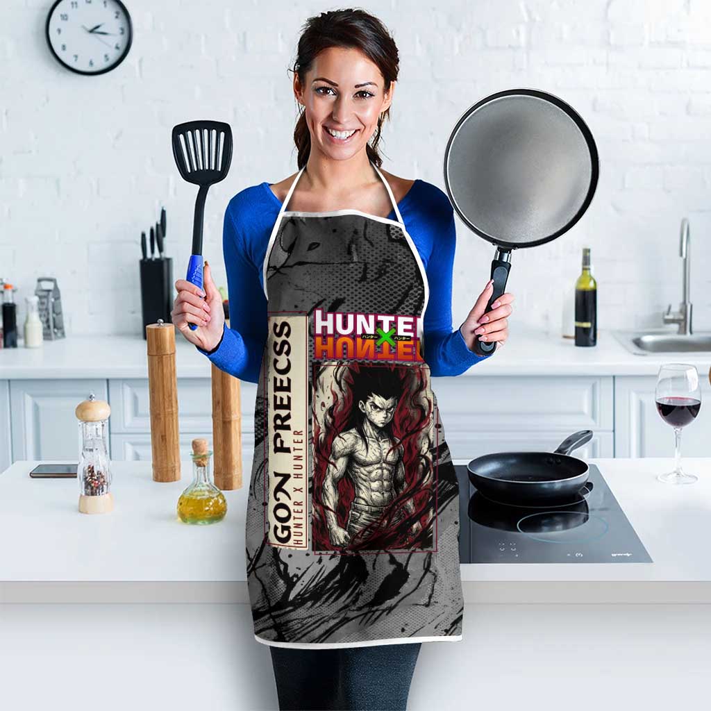 Gon Freecss Hunter x Hunter Dark Grunge Design Apron with Transformation Artwork and Anime Graphic Elements - The Mazicc