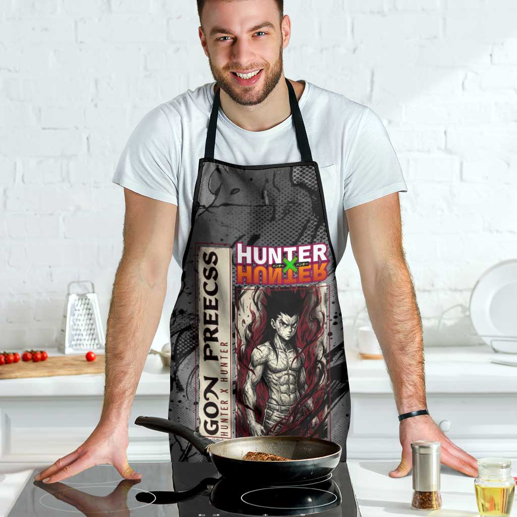 Gon Freecss Hunter x Hunter Dark Grunge Design Apron with Transformation Artwork and Anime Graphic Elements - The Mazicc
