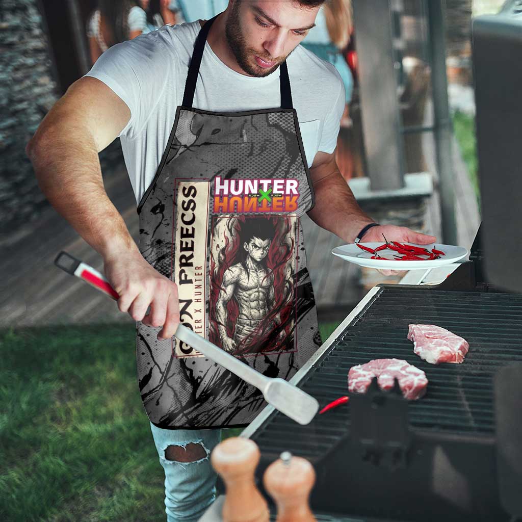 Gon Freecss Hunter x Hunter Dark Grunge Design Apron with Transformation Artwork and Anime Graphic Elements - The Mazicc