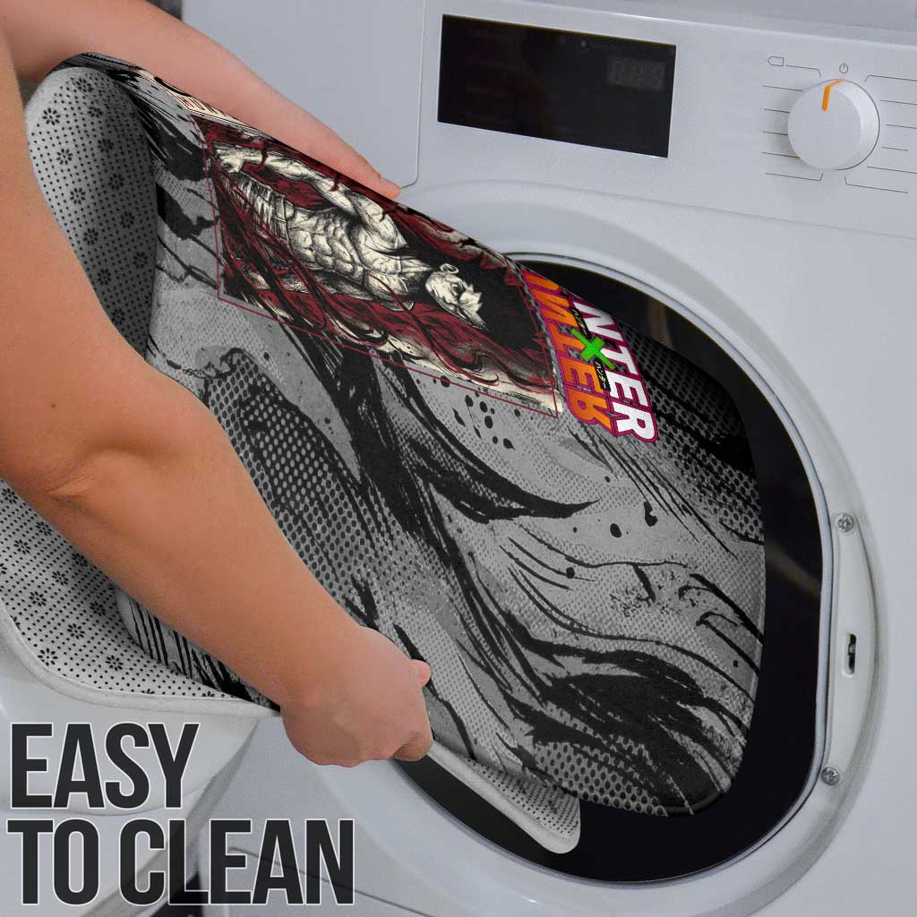 Gon Freecss Hunter x Hunter Dark Grunge Design Bathroom Set with Transformation Artwork and Anime Graphic Elements - The Mazicc
