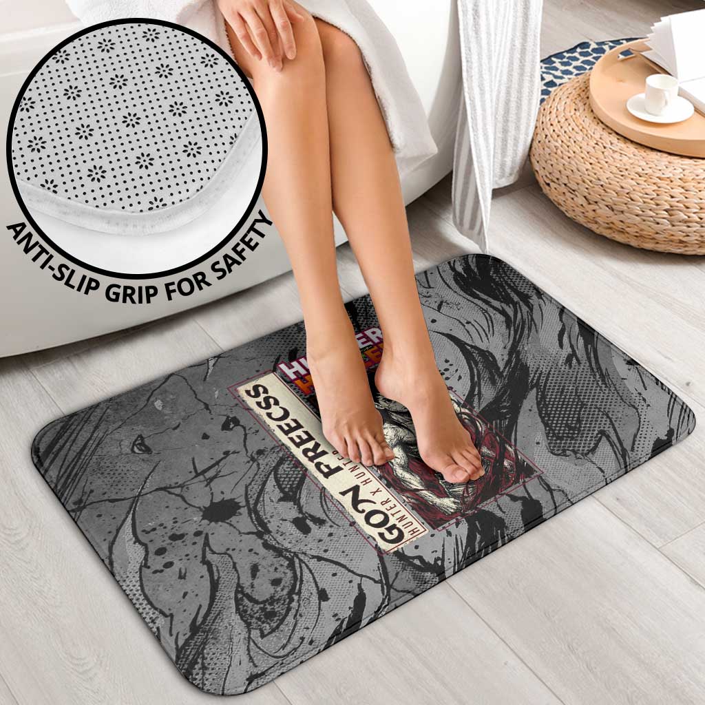 Gon Freecss Hunter x Hunter Dark Grunge Design Bathroom Set with Transformation Artwork and Anime Graphic Elements - The Mazicc