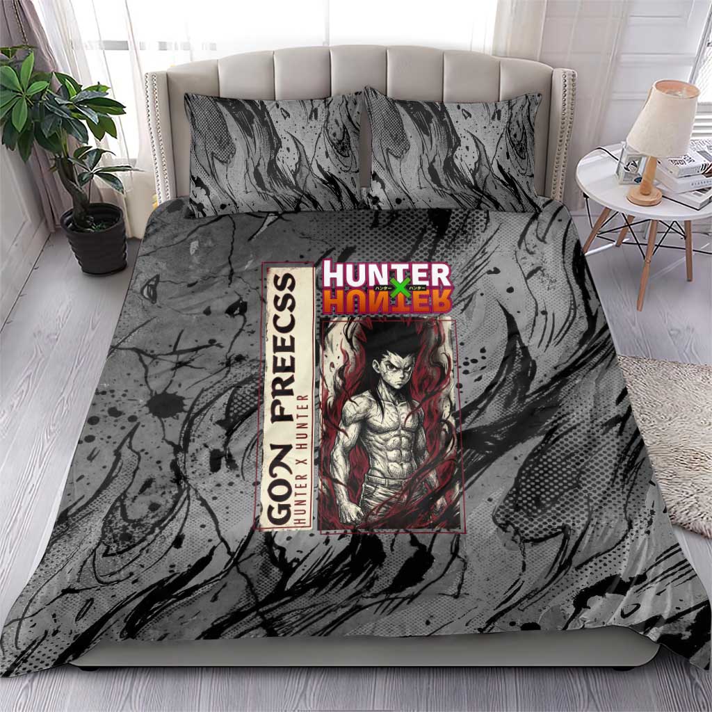 Gon Freecss Hunter x Hunter Dark Grunge Design Bedding Set with Transformation Artwork and Anime Graphic Elements - The Mazicc