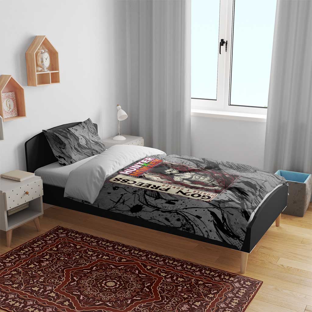 Gon Freecss Hunter x Hunter Dark Grunge Design Bedding Set with Transformation Artwork and Anime Graphic Elements - The Mazicc