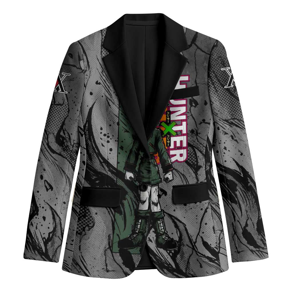 Gon Freecss Hunter x Hunter Dark Grunge Design Blazer with Transformation Artwork and Anime Graphic Elements - The Mazicc