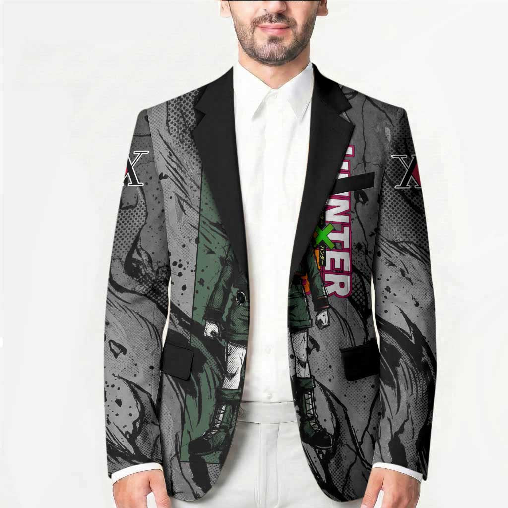 Gon Freecss Hunter x Hunter Dark Grunge Design Blazer with Transformation Artwork and Anime Graphic Elements - The Mazicc