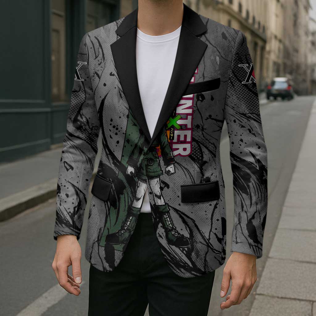 Gon Freecss Hunter x Hunter Dark Grunge Design Blazer with Transformation Artwork and Anime Graphic Elements - The Mazicc