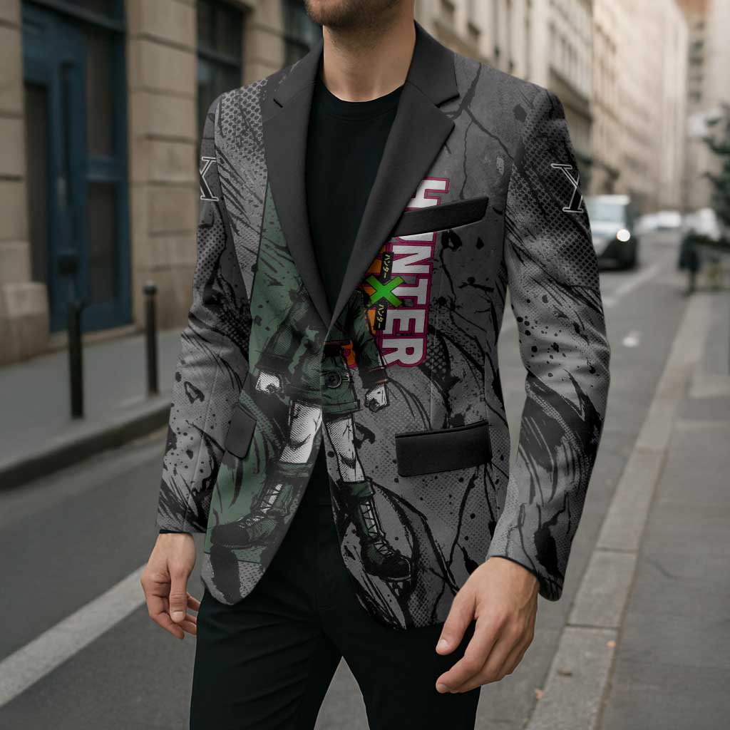 Gon Freecss Hunter x Hunter Dark Grunge Design Blazer with Transformation Artwork and Anime Graphic Elements - The Mazicc