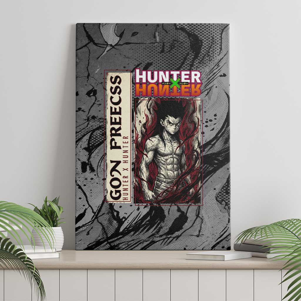 Gon Freecss Hunter x Hunter Dark Grunge Design Canvas Wall Art with Transformation Artwork and Anime Graphic Elements - The Mazicc