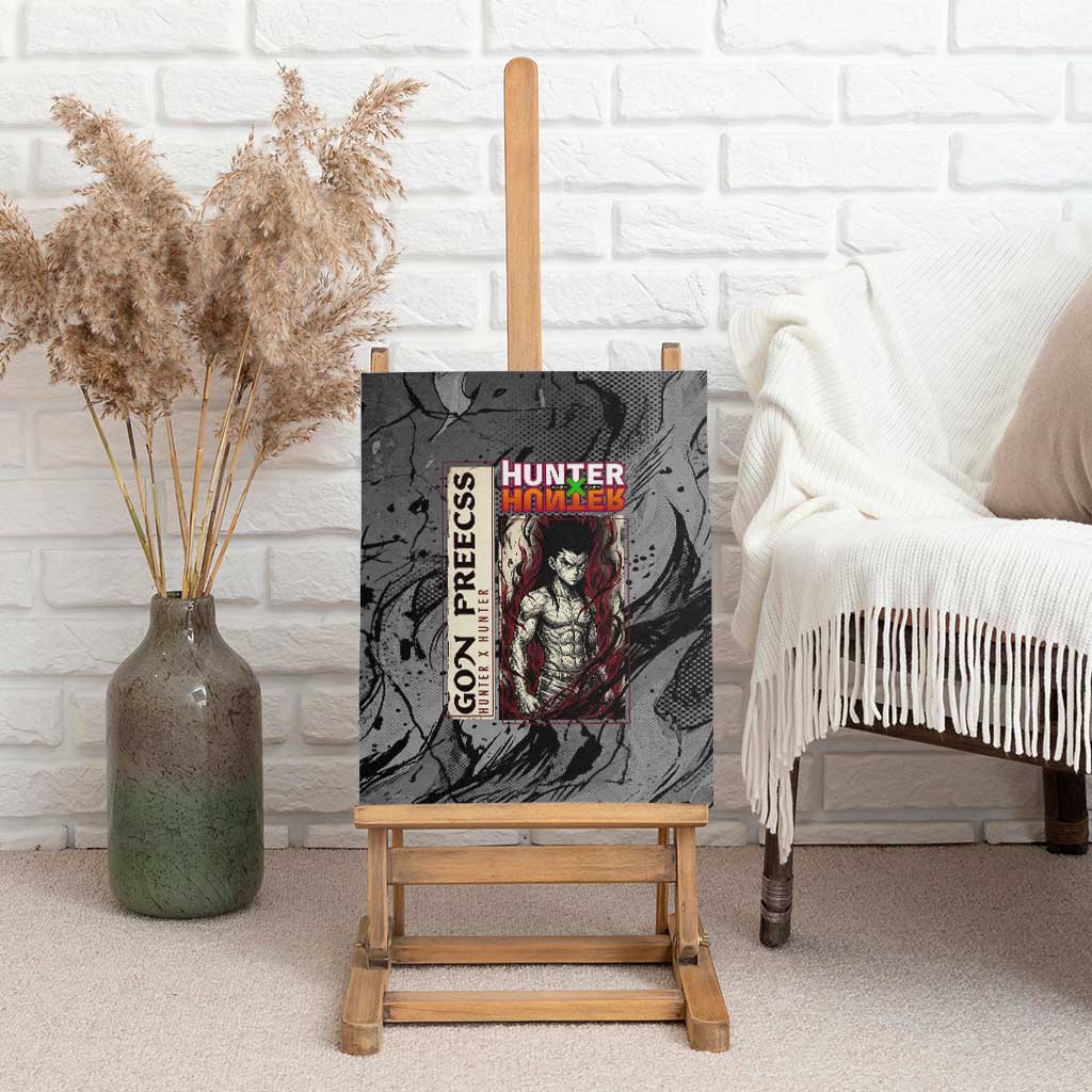 Gon Freecss Hunter x Hunter Dark Grunge Design Canvas Wall Art with Transformation Artwork and Anime Graphic Elements - The Mazicc