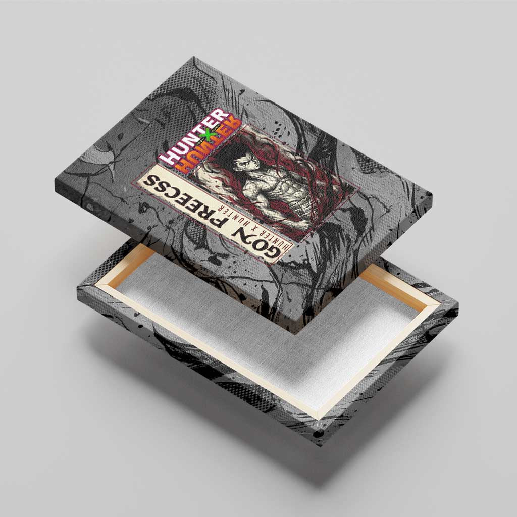 Gon Freecss Hunter x Hunter Dark Grunge Design Canvas Wall Art with Transformation Artwork and Anime Graphic Elements - The Mazicc