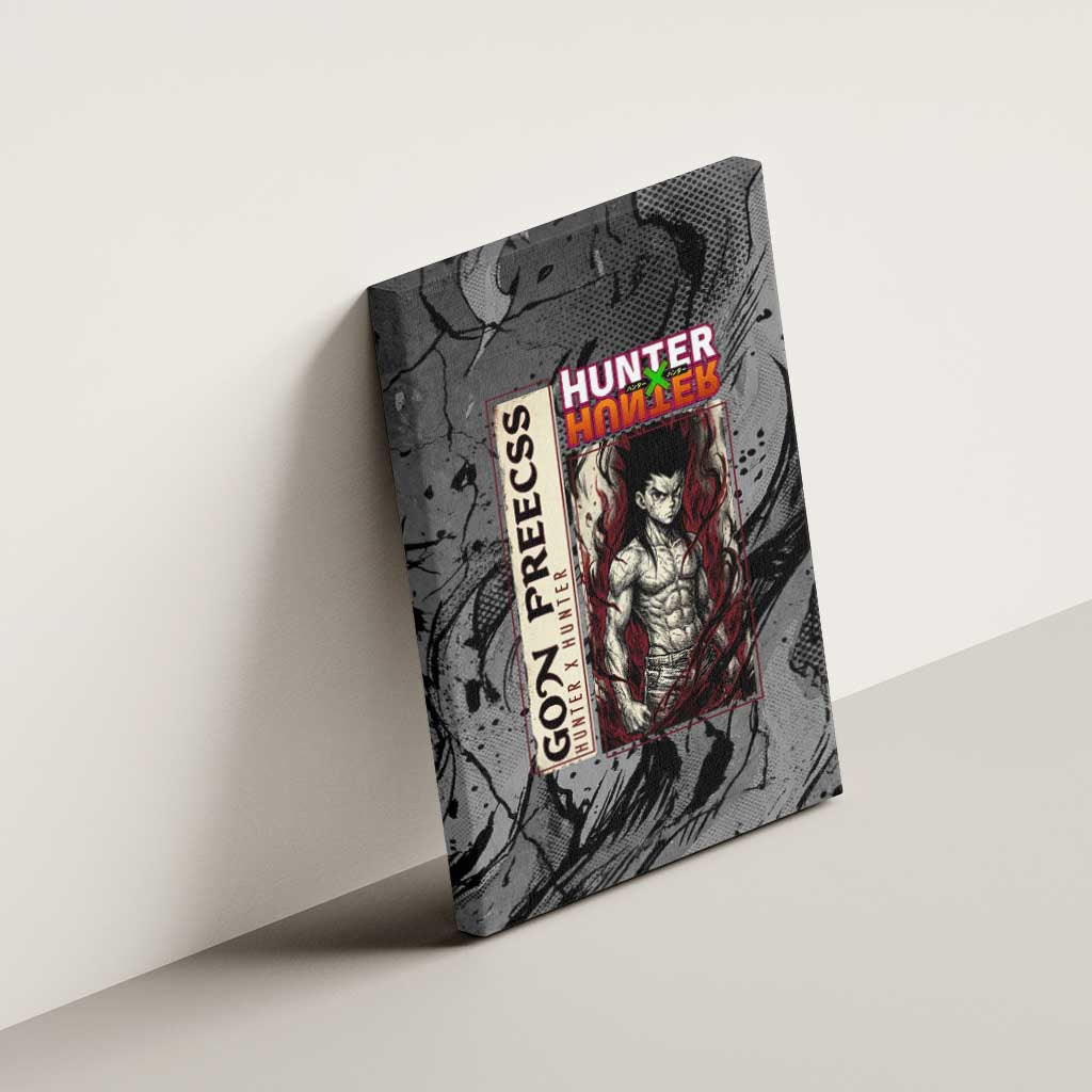 Gon Freecss Hunter x Hunter Dark Grunge Design Canvas Wall Art with Transformation Artwork and Anime Graphic Elements - The Mazicc