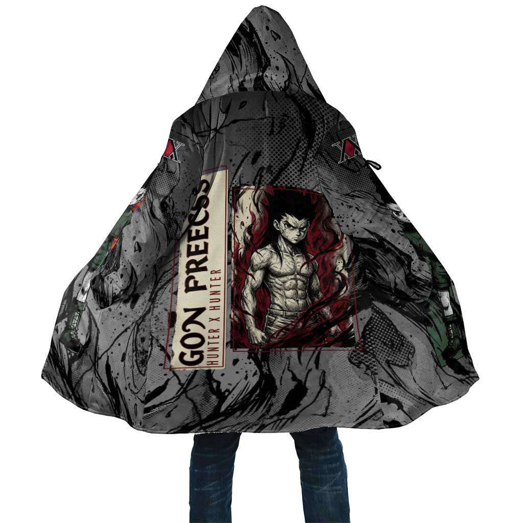 Gon Freecss Hunter x Hunter Dark Grunge Design Cloak with Transformation Artwork and Anime Graphic Elements - The Mazicc
