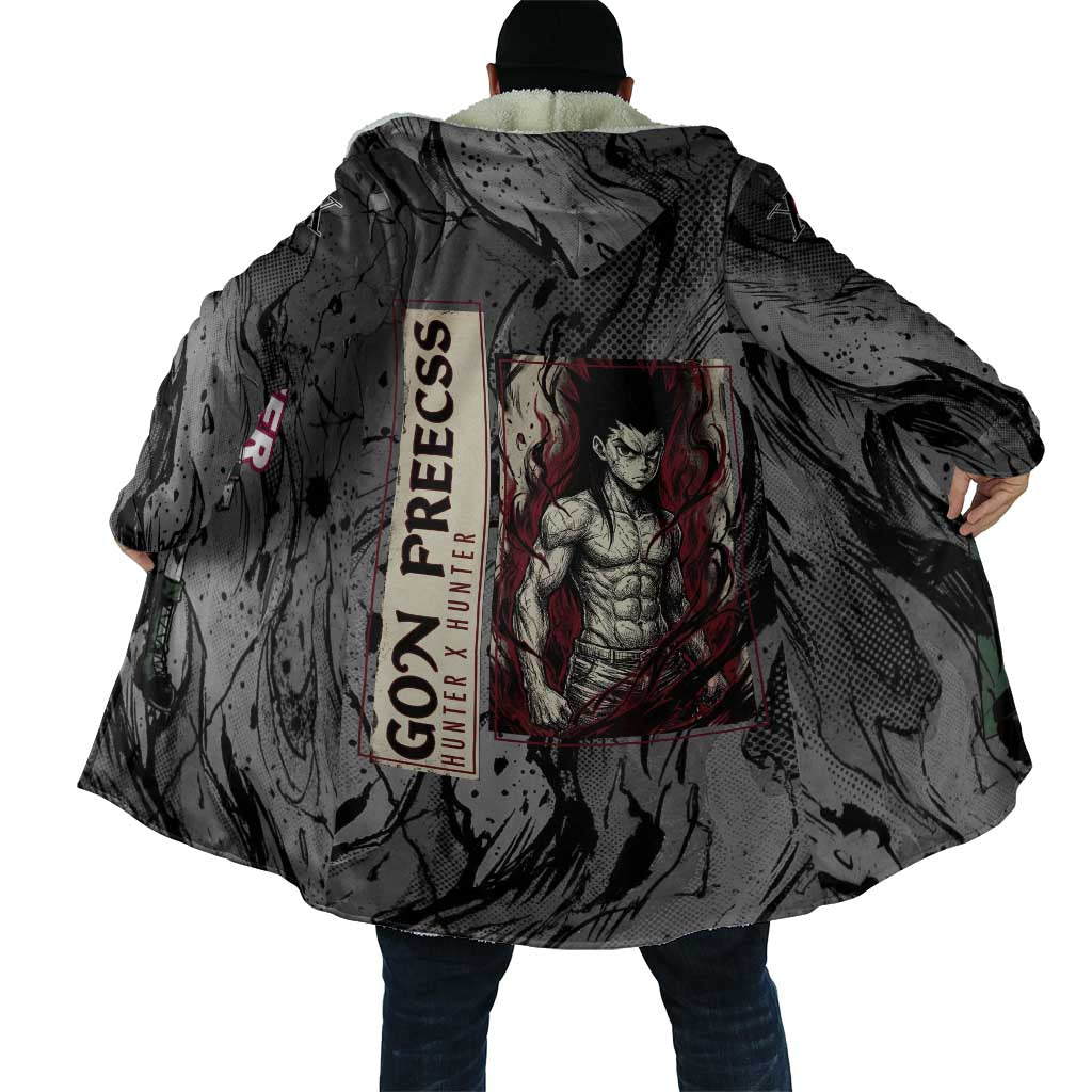 Gon Freecss Hunter x Hunter Dark Grunge Design Cloak with Transformation Artwork and Anime Graphic Elements - The Mazicc