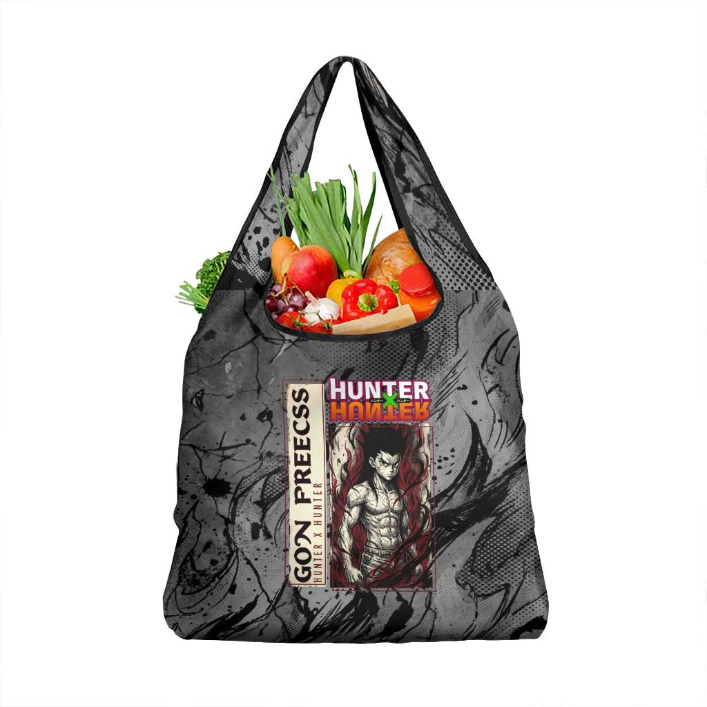 Gon Freecss Hunter x Hunter Dark Grunge Design Grocery Bag with Transformation Artwork and Anime Graphic Elements - The Mazicc