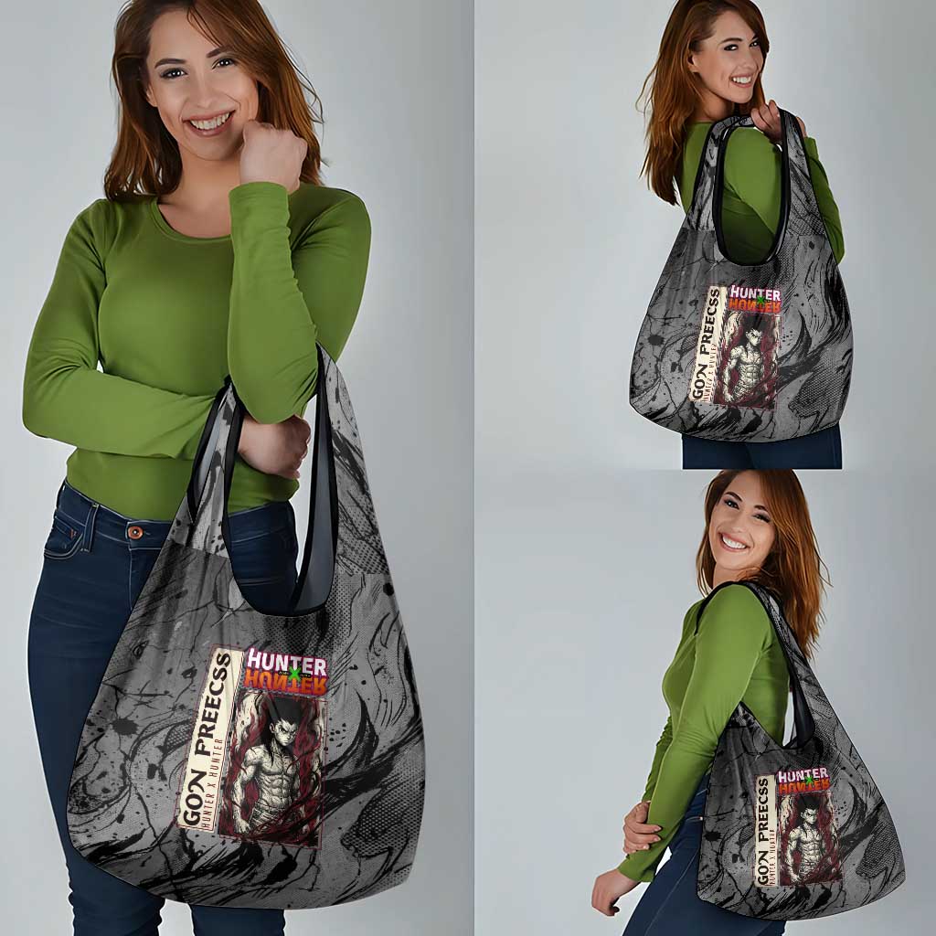 Gon Freecss Hunter x Hunter Dark Grunge Design Grocery Bag with Transformation Artwork and Anime Graphic Elements - The Mazicc
