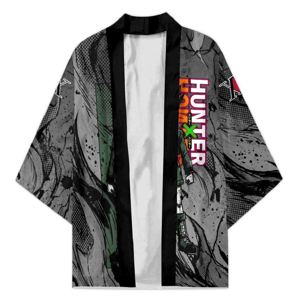 Gon Freecss Hunter x Hunter Dark Grunge Design Kimono with Transformation Artwork and Anime Graphic Elements - The Mazicc