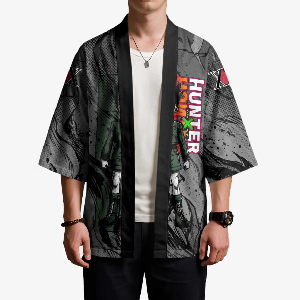 Gon Freecss Hunter x Hunter Dark Grunge Design Kimono with Transformation Artwork and Anime Graphic Elements - The Mazicc