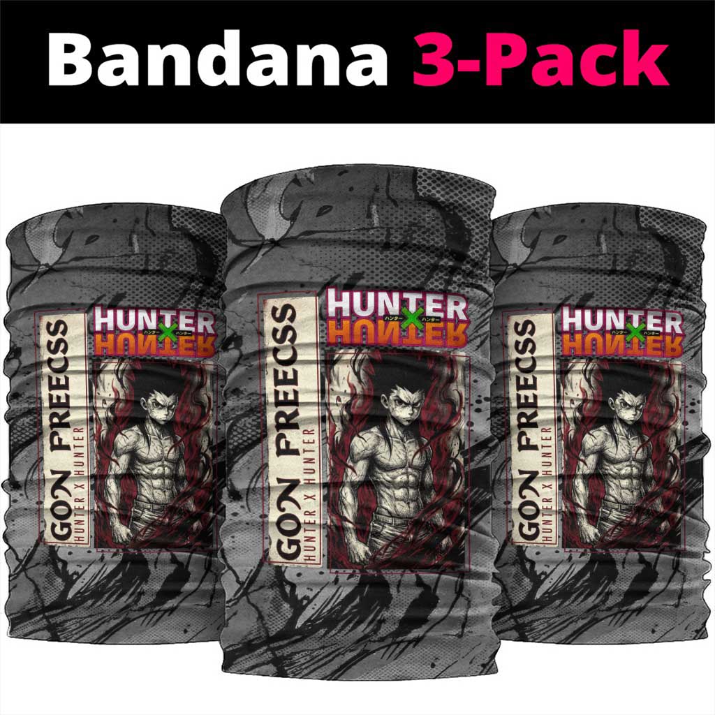 Gon Freecss Hunter x Hunter Dark Grunge Design Neck Gaiter with Transformation Artwork and Anime Graphic Elements - The Mazicc