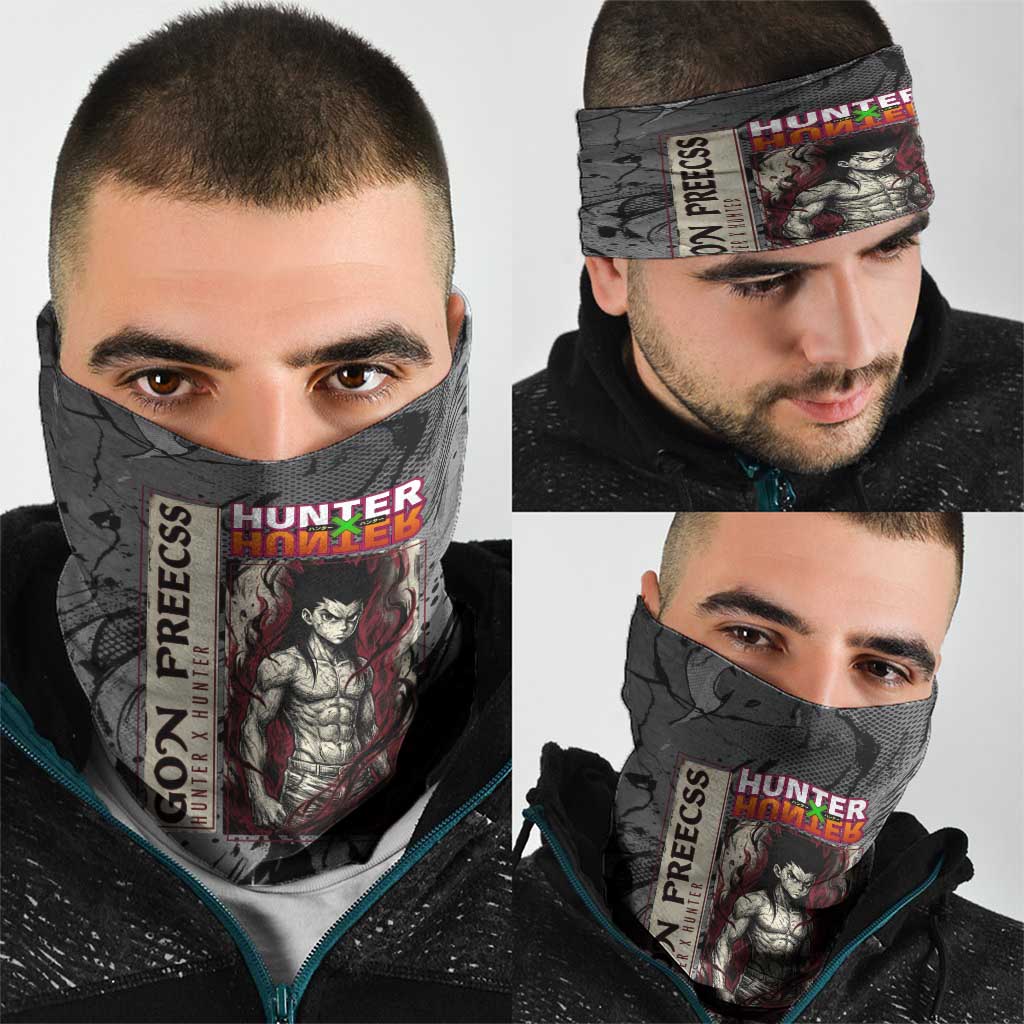 Gon Freecss Hunter x Hunter Dark Grunge Design Neck Gaiter with Transformation Artwork and Anime Graphic Elements - The Mazicc