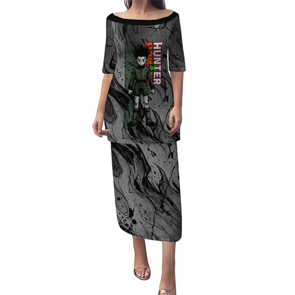 Gon Freecss Hunter x Hunter Dark Grunge Design Puletasi with Transformation Artwork and Anime Graphic Elements - The Mazicc