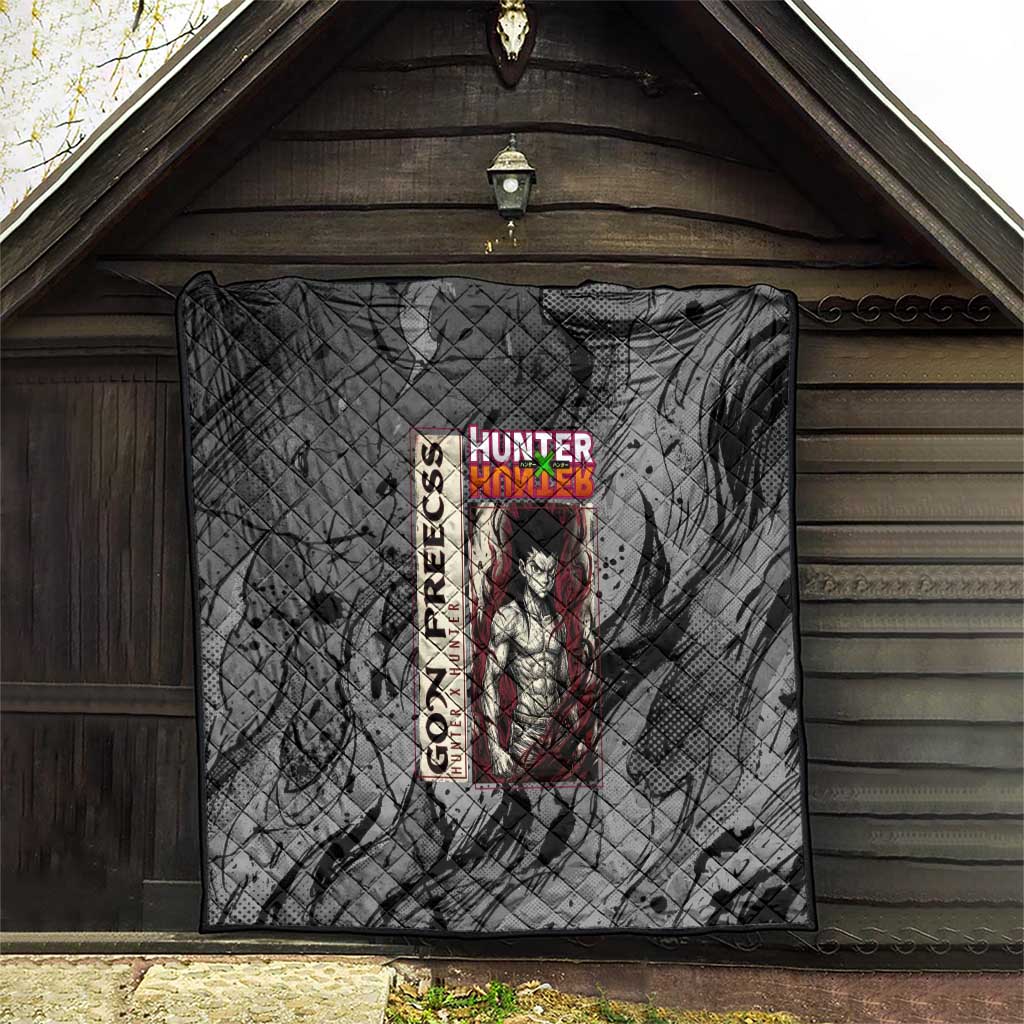 Gon Freecss Hunter x Hunter Dark Grunge Design Quilt with Transformation Artwork and Anime Graphic Elements - The Mazicc