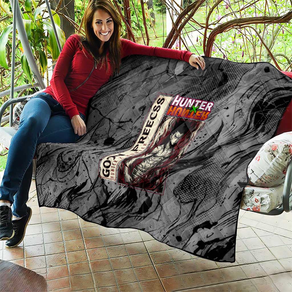 Gon Freecss Hunter x Hunter Dark Grunge Design Quilt with Transformation Artwork and Anime Graphic Elements - The Mazicc
