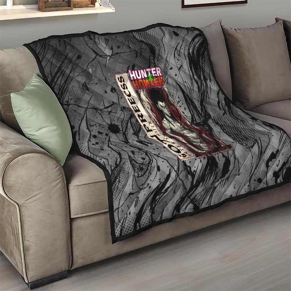 Gon Freecss Hunter x Hunter Dark Grunge Design Quilt with Transformation Artwork and Anime Graphic Elements - The Mazicc