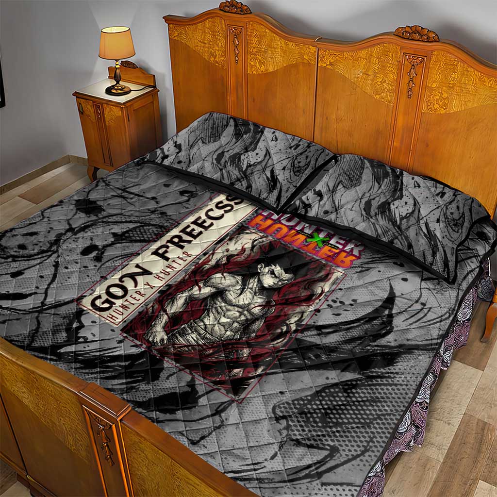 Gon Freecss Hunter x Hunter Dark Grunge Design Quilt Bed Set with Transformation Artwork and Anime Graphic Elements - The Mazicc
