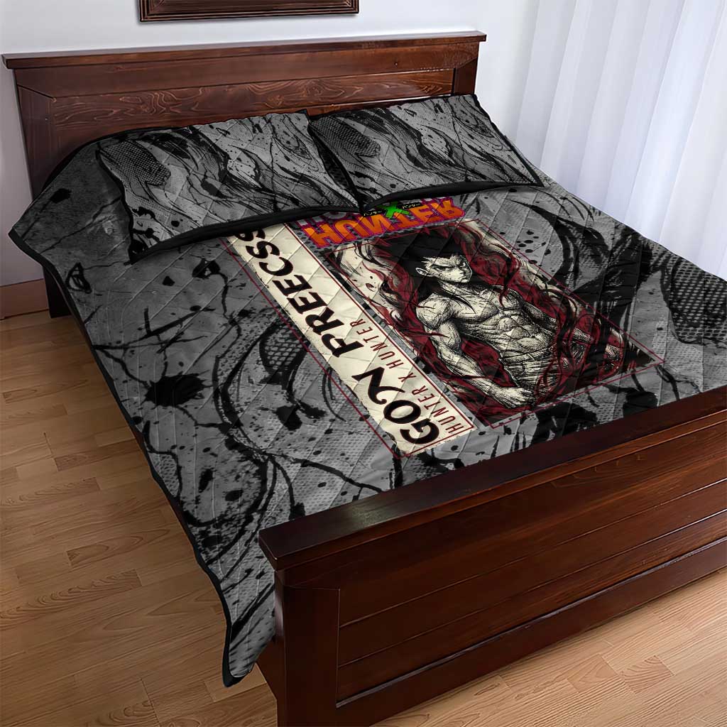 Gon Freecss Hunter x Hunter Dark Grunge Design Quilt Bed Set with Transformation Artwork and Anime Graphic Elements - The Mazicc