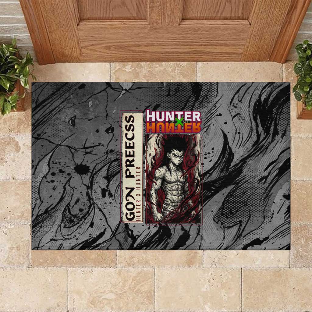 Gon Freecss Hunter x Hunter Dark Grunge Design Rubber Doormat with Transformation Artwork and Anime Graphic Elements - The Mazicc