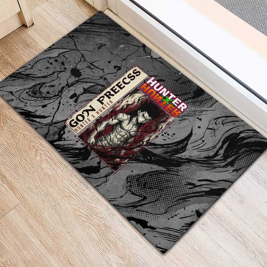 Gon Freecss Hunter x Hunter Dark Grunge Design Rubber Doormat with Transformation Artwork and Anime Graphic Elements - The Mazicc