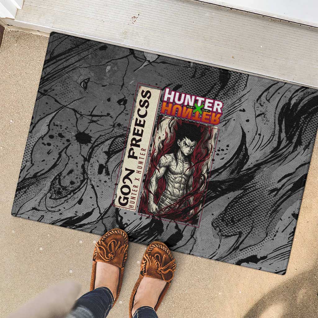 Gon Freecss Hunter x Hunter Dark Grunge Design Rubber Doormat with Transformation Artwork and Anime Graphic Elements - The Mazicc