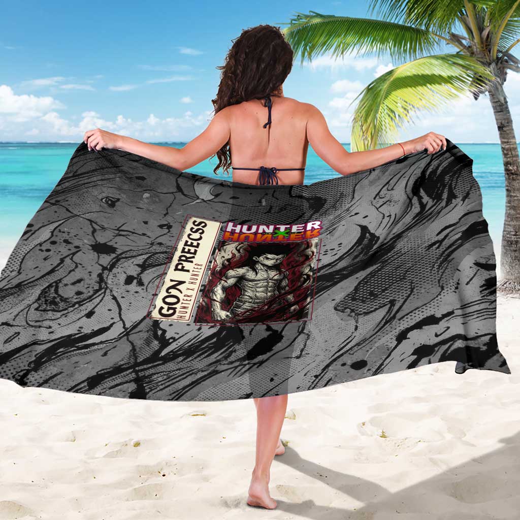 Gon Freecss Hunter x Hunter Dark Grunge Design Sarong with Transformation Artwork and Anime Graphic Elements - The Mazicc
