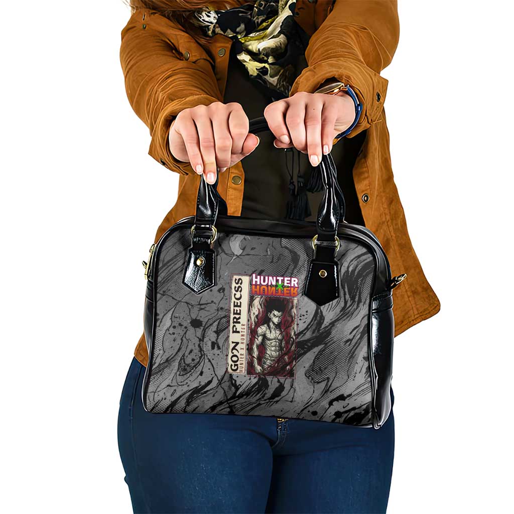 Gon Freecss Hunter x Hunter Dark Grunge Design Shoulder Handbag with Transformation Artwork and Anime Graphic Elements - The Mazicc