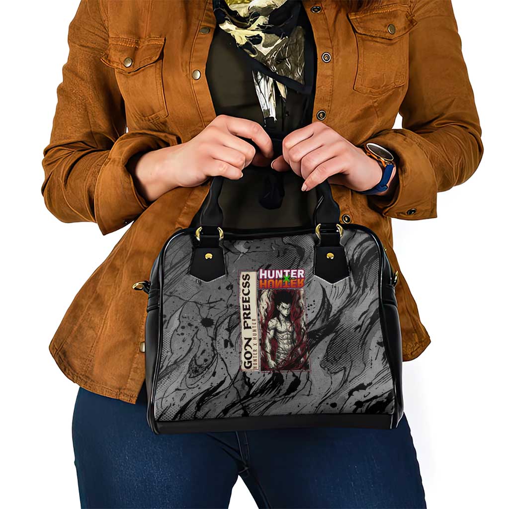 Gon Freecss Hunter x Hunter Dark Grunge Design Shoulder Handbag with Transformation Artwork and Anime Graphic Elements - The Mazicc