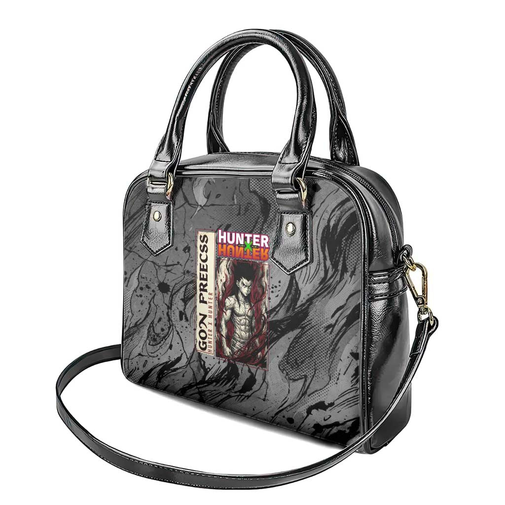 Gon Freecss Hunter x Hunter Dark Grunge Design Shoulder Handbag with Transformation Artwork and Anime Graphic Elements - The Mazicc