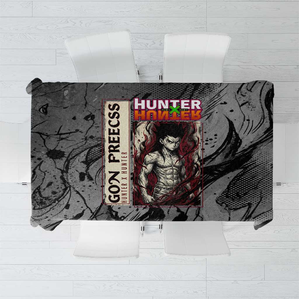 Gon Freecss Hunter x Hunter Dark Grunge Design Tablecloth with Transformation Artwork and Anime Graphic Elements - The Mazicc