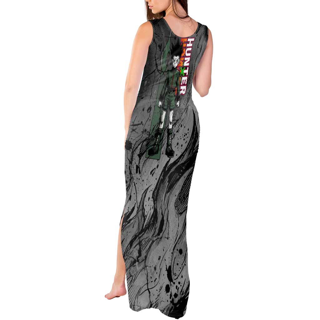 Gon Freecss Hunter x Hunter Dark Grunge Design Tank Maxi Dress with Transformation Artwork and Anime Graphic Elements - The Mazicc