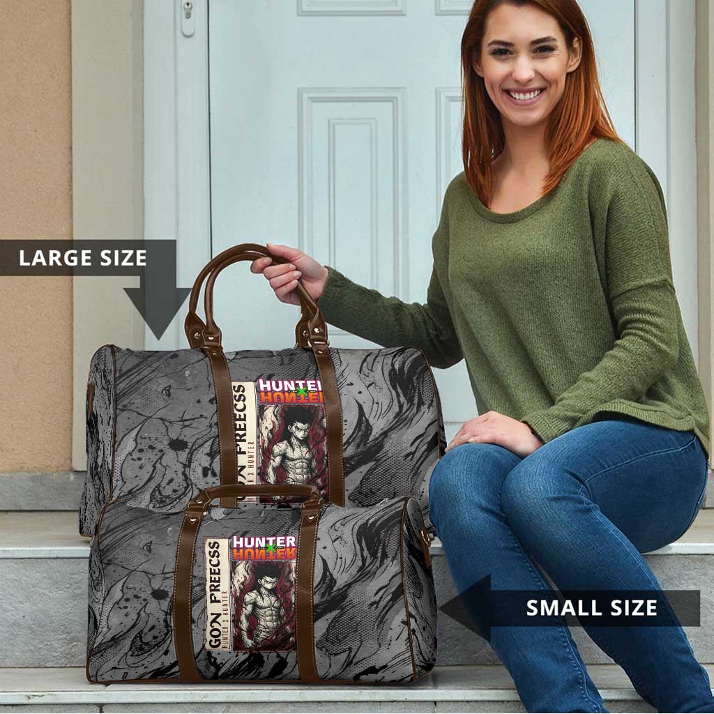 Gon Freecss Hunter x Hunter Dark Grunge Design Travel Bag with Transformation Artwork and Anime Graphic Elements - The Mazicc