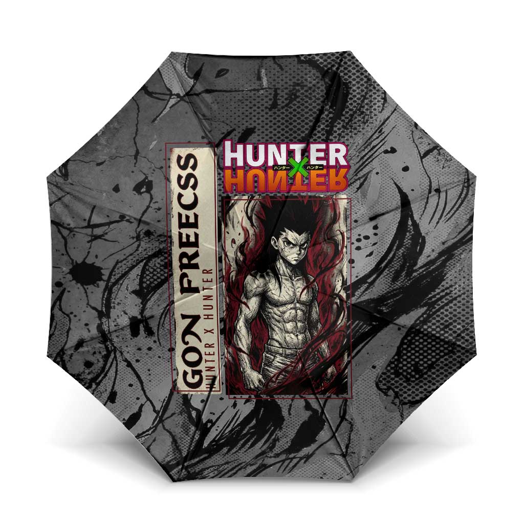 Gon Freecss Hunter x Hunter Dark Grunge Design Umbrella with Transformation Artwork and Anime Graphic Elements - The Mazicc